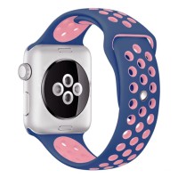 Силіконовий ремінець Nike 38mm/40mm/41mm для Apple Watch (Синій з рожевим)