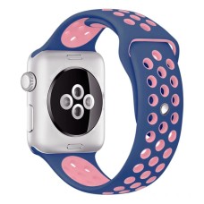 Силіконовий ремінець Nike 38mm/40mm/41mm для Apple Watch (Синій з рожевим)