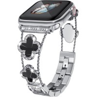Ремінець для Apple Watch Four-leaf Clover Diamond 38mm/40mm/41mm Silver Black