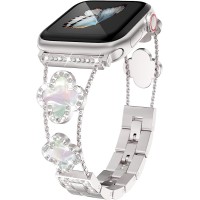 Ремінець для Apple Watch Four-leaf Clover Diamond 38mm/40mm/41mm Silver White
