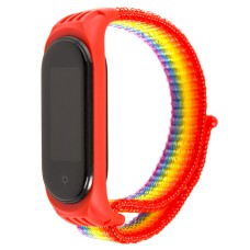 Ремінець для Xiaomi Mi Band 5 Nylon red/rainbow