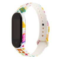 Ремінець для Xiaomi Mi Band 5 силіконове свято / білий