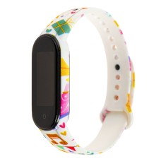 Ремінець для Xiaomi Mi Band 5 силіконове свято / білий