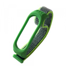 Ремінці Xiaomi Mi Band 3/4/5 Nylon+Silicone Lime 2