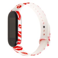 Ремінець для Xiaomi Mi Band 5 силіконовий губи / білий