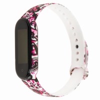 Ремінець для Xiaomi Mi Band 5 силіконовий серця Орнамент / білий