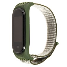 Ремінець для Xiaomi Mi Band 5 Nylon green army / white