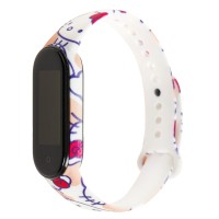 Ремінець для Xiaomi Mi Band 5 силіконовий Hello Kitty / білий