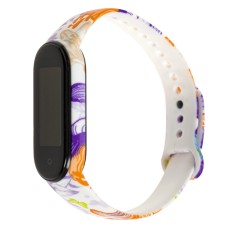 Ремінець для Xiaomi Mi Band 5 силіконовий orange-purple butterfly
