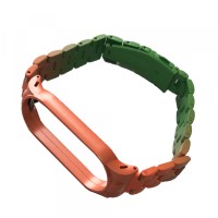 Ремінець Xiaomi Mi Band 5 STEEL (Блоковий) Duble color Lime