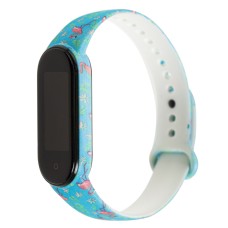 Ремінець для Xiaomi Mi Band 5 силіконовий pink flamingos