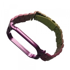 Ремінець Xiaomi Mi Band 5 STEEL (Блоковий) Duble color Purple