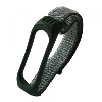 Ремінці Xiaomi Mi Band 3/4/5 Nylon+Silicone дляest green-grey