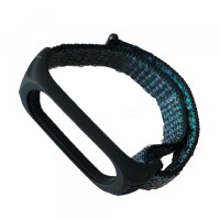 Ремінці Xiaomi Mi Band 3/4/5 Nylon+Silicone Black-blue