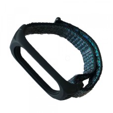 Ремінці Xiaomi Mi Band 3/4/5 Nylon+Silicone Black-blue
