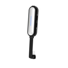 Перехідник WiWU LT06 Lightning to x2 Lightning + 3,5 mm AUX Adapter (Silver)