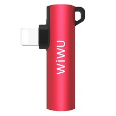 Перехідник WiWU ST03 Lightning to Lightning &amp; 3,5mm AUX Adapter (Red)