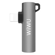 Перехідник WiWU ST03 Lightning to Lightning &amp; 3,5mm AUX Adapter (Silver)