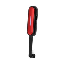 Перехідник WiWU LT06 Lightning to x2 Lightning + 3,5 mm AUX Adapter (Red)