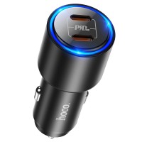 Автомобільний зарядний пристрій Hoco NZ3 Clear way dual port PD Car charger 40W Black