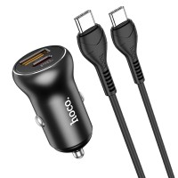 Автомобільний зарядний пристрій Hoco NZ5 Smooth road car charger Type-C to Type-C 30W black