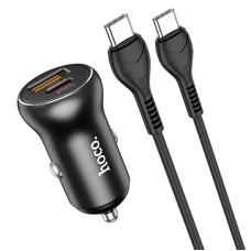 Автомобільний зарядний пристрій Hoco NZ5 Smooth road car charger Type-C to Type-C 30W black
