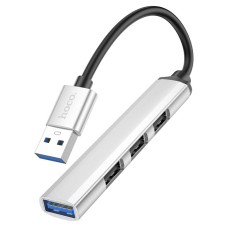 USB-Хаб HOCO HB26 Multifunction Adapter 4в1 USB to 3xUSB 2.0+USB 3.0 Silver