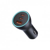 Автомобільний зарядний пристрій Baseus Golden Contactor Pro Triple Fast Charger Car Charger 65W U+C+C Dark Gray (CGJP010013)