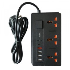 Мережевий подовжувач HOCO DC15 2-in-1 Multi-socket 4USB/1PD18W/3Plug/QC3.0/PD/30W Black