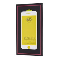 Захисне скло 6D для iPhone 6 біле (OEM)