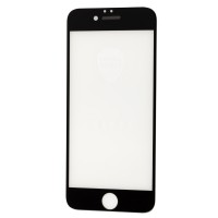 Захисне 4D скло для iPhone 6/6S + сітка на динамік чорне (OEM)