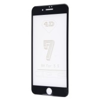 Захисне скло 4D для iPhone 7 Plus Full Screen чорний (OEM)