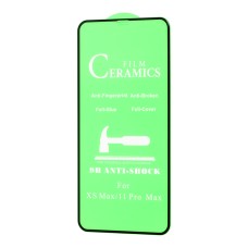Захисне скло для iPhone Xs Max / 11 Pro Max ceramics anti-shock чорне (OEM)