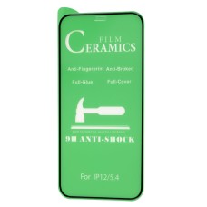 Захисне скло для iPhone 12 mini ceramics anti-shock чорне (OEM)