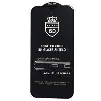 Захисне скло 6D для iPhone 12 mini OG Crown (сітка) чорне