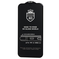 Захисне скло 6D для iPhone 12 mini OG Crown (сітка) чорне