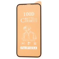 Захисне скло для iPhone 12 mini ceramics 100D мат чорне (OEM)