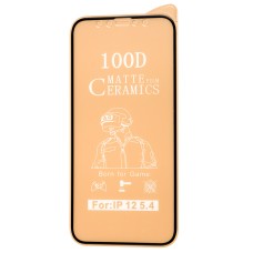 Захисне скло для iPhone 12 mini ceramics 100D мат чорне (OEM)
