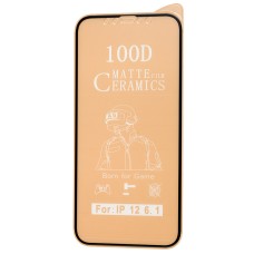 Захисне скло для iPhone 12 / 12 Pro ceramics 100D мат чорне (OEM)