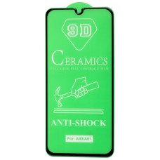 Захисне скло для Samsung Galaxy A40 (A405) "ceramics anti-shock" чорне (OEM)