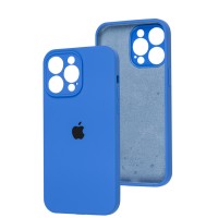 Чохол для iPhone 15 Pro silicone case Full Camera capri blue