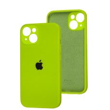 Чохол для iPhone 15 silicone case Full Camera neon green