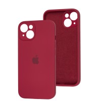 Чохол для iPhone 15 Plus silicone case Full Camera rose red