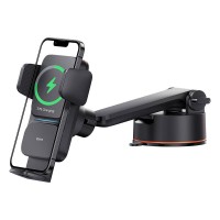 Автомобільний тримач із бездротовою зарядкою Baseus Wisdom Auto Alignment Car Mount Wireless Charger QI 15W Suction base Black CGZX000101