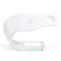 Бездротова зарядка стенд smart 3in1 L178  fast 15w (phone+apple watch+airpods) White