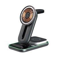 Бездротова зарядка Smart 3 IN1 A8 MAGSAFE (iPhone, iWatch, AirPods) 15W FAST Black