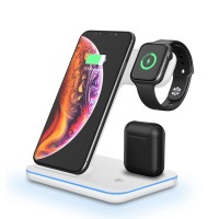 Бездротова зарядка стенд smart 3in1 fast 15w (phone+apple watch+airpods) White