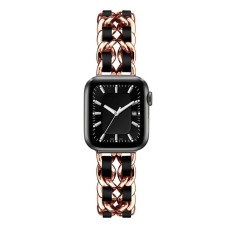 Ремінець Chanel Leather для Apple Watch 38mm / 40mm / 41mm Rose Gold / Black