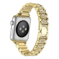 Ремінець 3-bead Diamond Metal Band для Apple Watch 42mm / 44mm / 45mm / 49mm Gold