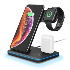 Бездротова зарядка стенд smart 3in1 fast 15w (phone+apple watch+airpods)